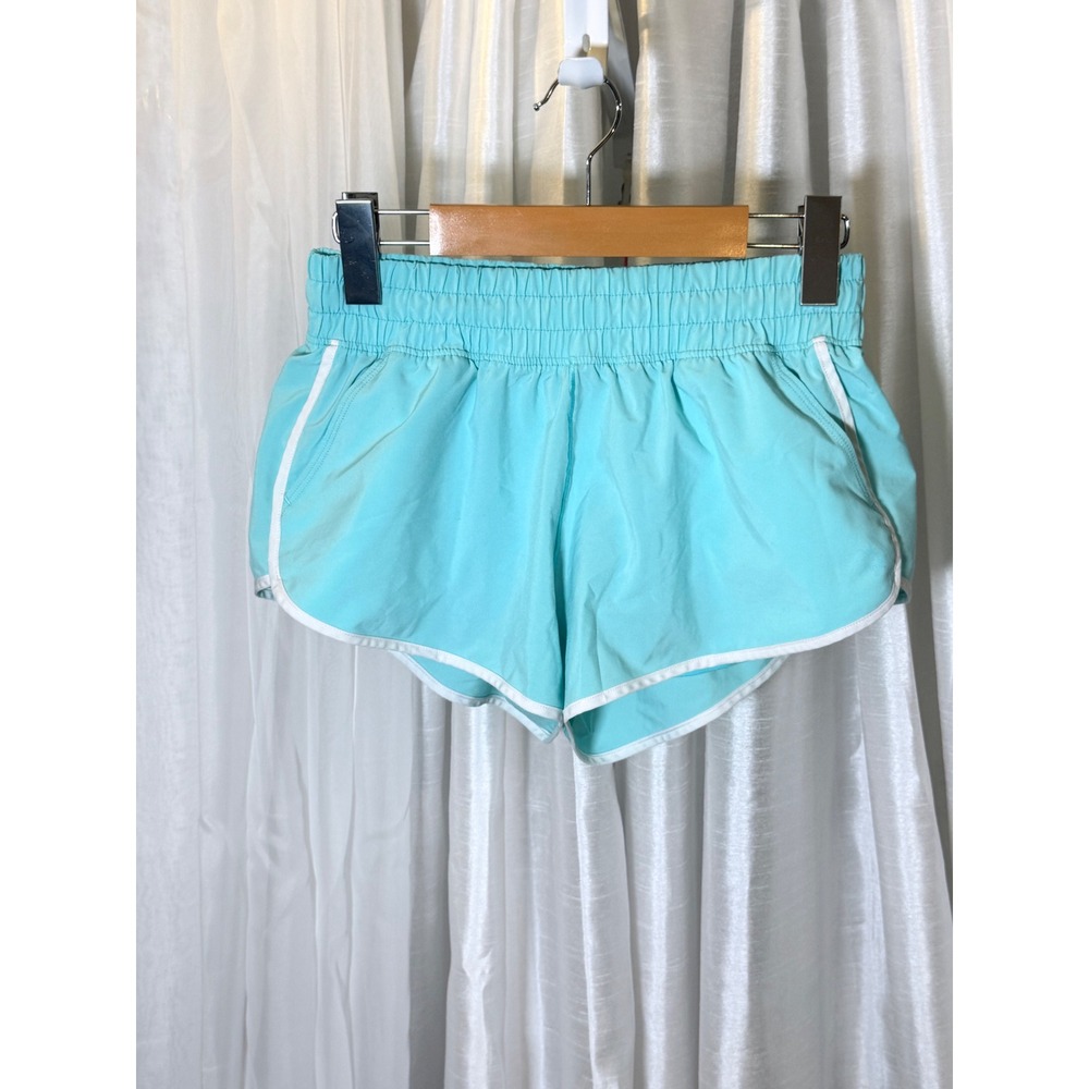 OFFLINE by Aerie Running Shorts Womens XS Aqua Blue Low Rise Dolphin Trim